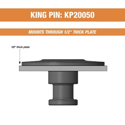 Image showing  Weld-On Forged SAE Trailer King Pins with 1/2 in. Bolster Plate, 2 in.