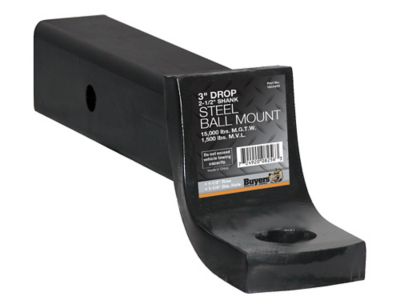 Image showing  2.5 in. Receiver Hitch Ball Mount, 5 in. Drop, 12,000 lb. Capacity