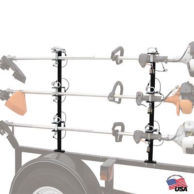 Buyers Products 3-Position Channel Style Lockable Steel Trimmer Rack for Open Landscape Trailers