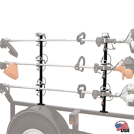 Buyers Products 3-Position Channel Style Lockable Trimmer Rack for Open Landscape Trailers