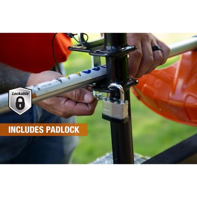 Image showing  3-Position Channel Style Lockable Steel Trimmer Rack for Open Landscape Trailers