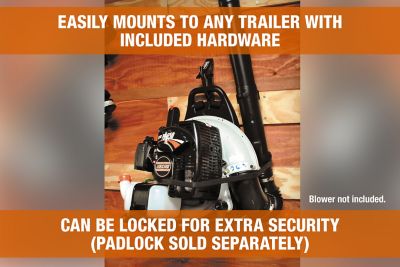 Image showing  Steel Backpack Blower Rack for Open/Enclosed Landscape Trailers, Black