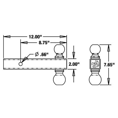 Image showing  2 in. Receiver Double-Ball Hitch with 2 in. and 2-5/16 in. Ball, 10,000 lb. Capacity