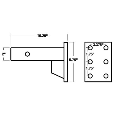 Image showing  2-Position Pintle Hook Mount with 10 in. Shank