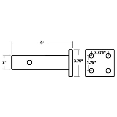 Image showing  1-Position Pintle Hook Mount with 8 in. Shank