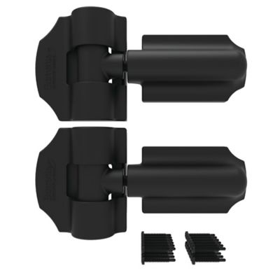 Barrette Outdoor Living Heavy-Duty Steel Contemporary Wrap Hinges, Black, 73014300
