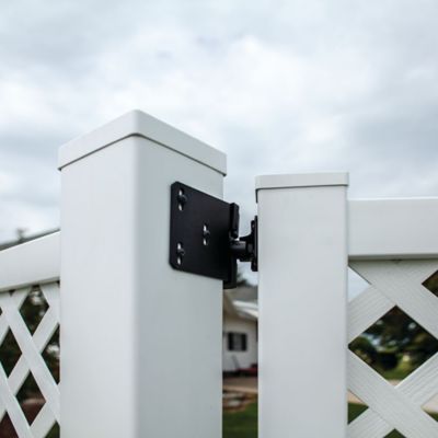 Image showing 6 th Barrette Outdoor Living Heavy-Duty Steel Contemporary Wrap Hinges, Black, 2 pc.