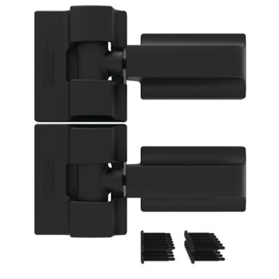 Barrette Outdoor Living Heavy-Duty Modern Wrap Hinges, Black, Steel, 73014301