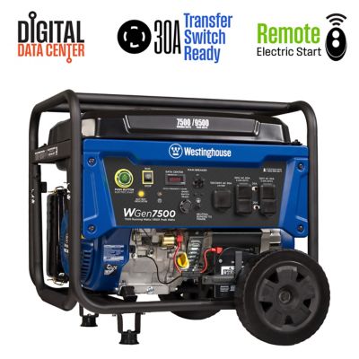 Westinghouse 9,500 Watt Home Backup, Remote Electric Start, Gas Powered Portable Generator