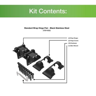 Image showing  Standard Wrap Hinge Pair, Black Stainless Steel, 73014252