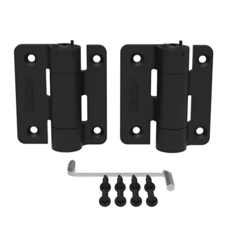 Barrette Outdoor Living Compact Aluminum Butterfly Hinge Kit Black 73024441 Gate Hardware