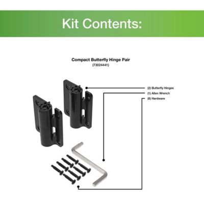 Image showing  Compact Aluminum Butterfly Hinge Kit, Black, 73024441
