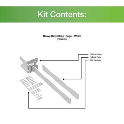 Image showing  Heavy-Duty Strap Hinge, White