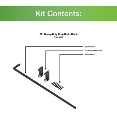 Image showing  24 in. Heavy-Duty Drop Rod, Black