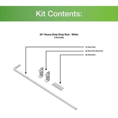 Image showing  24 in. Heavy-Duty Drop Rod, White
