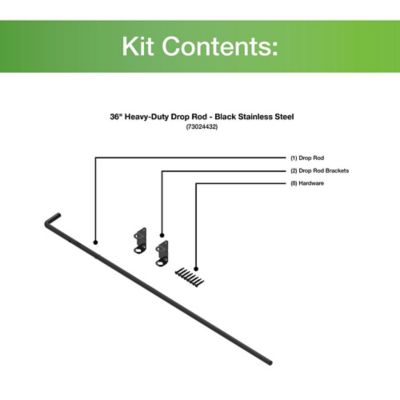 Image showing  36 in. Heavy-Duty Drop Rod, Black Stainless Steel