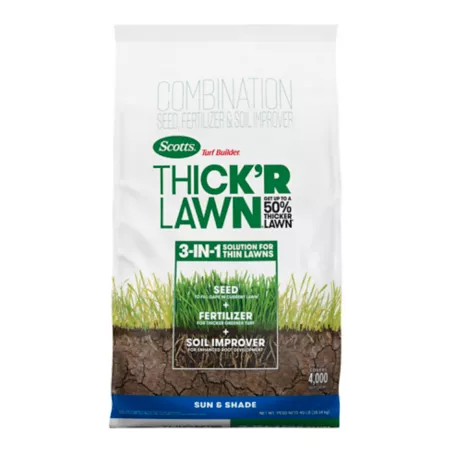 Scotts 40 lb 4 000 sq ft Turf Builder THICK'R PEWN Sun and Shade Fertilizers