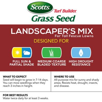 Image showing  20 lb. 5,000 sq. ft. Turf Builder Landscaper's Grass Seed Mix for Tall Fescue Lawns