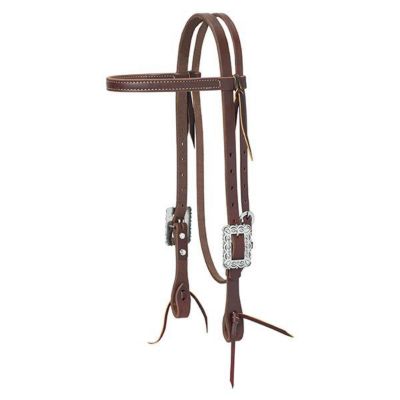 Weaver Leather Working Tack Browband Headstall with Scalloped Hardware