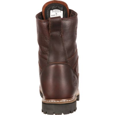 Image showing  Men's Round Toe Waterproof Logger Boots, 8 in., Chocolate