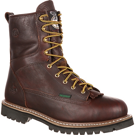 Georgia Boot Men's Waterproof Logger Boots, 8 in., Chocolate at Tractor ...