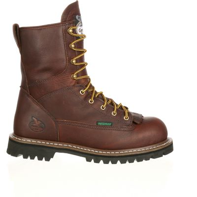 Image showing  Men's Steel Toe Chocolate Steel Waterproof Logger Boots, 8 in.