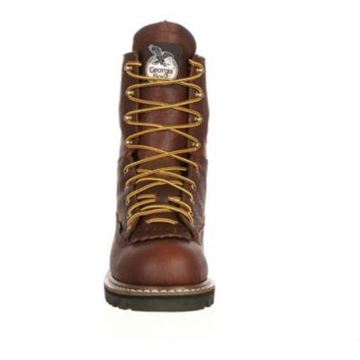 Image showing  Men's Steel Toe Chocolate Steel Waterproof Logger Boots, 8 in.