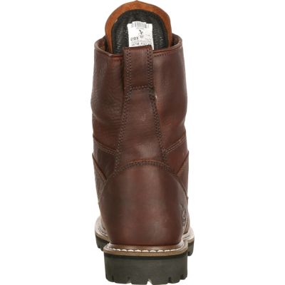 Image showing  Men's Steel Toe Chocolate Steel Waterproof Logger Boots, 8 in.