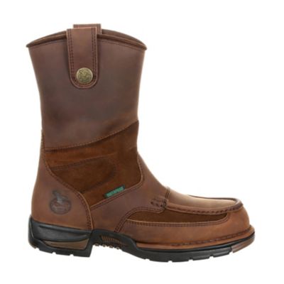 Image showing 6 th Georgia Boot Men's Moc Toe Athens Steel Waterproof Wellington Boots, 10 in., Brown
