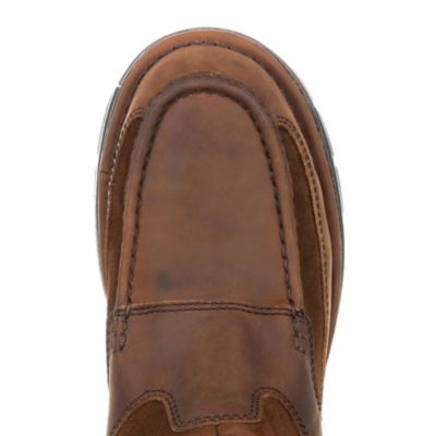 Image showing  Men's Moc Toe Athens Steel Waterproof Wellington Boots, 10 in., Brown