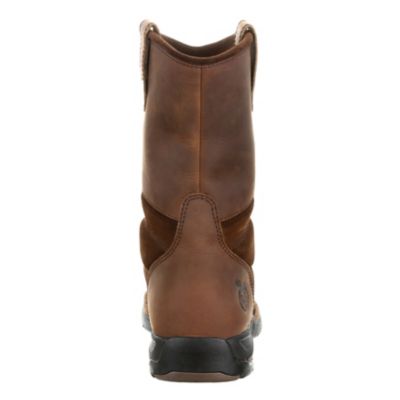 Image showing  Men's Moc Toe Athens Steel Waterproof Wellington Boots, 10 in., Brown