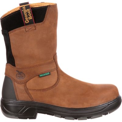 Image showing 1 th Georgia Boot Men's FLX Point Composite Toe Waterproof Wellington Boots, 10 in., Brown