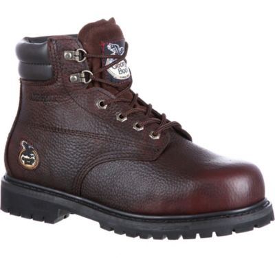 Georgia Boot Men's Steel Toe Brown Farm 'N Ranch Steel Waterproof Lace-Up Boots, 6 in.