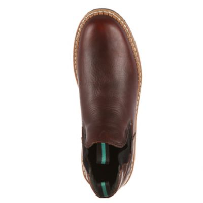 Image showing 2 th Georgia Boot Men's Steel Toe Brown Farm 'N Ranch Steel Waterproof Lace-Up Boots, 6 in.
