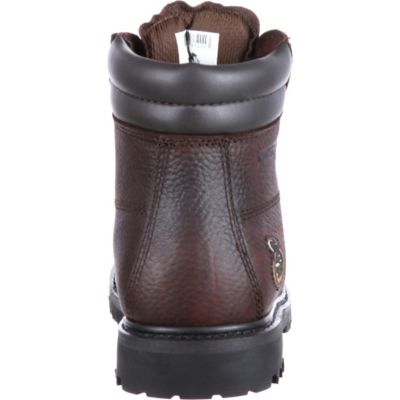 Image showing 4 th Georgia Boot Men's Steel Toe Brown Farm 'N Ranch Steel Waterproof Lace-Up Boots, 6 in.