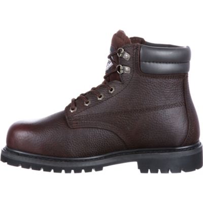 Image showing 5 th Georgia Boot Men's Steel Toe Brown Farm 'N Ranch Steel Waterproof Lace-Up Boots, 6 in.