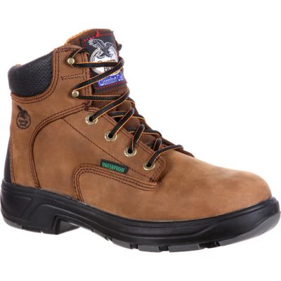 Georgia Boot Men's 6 in. Brown FLX Point Waterproof Lace-Up Boots