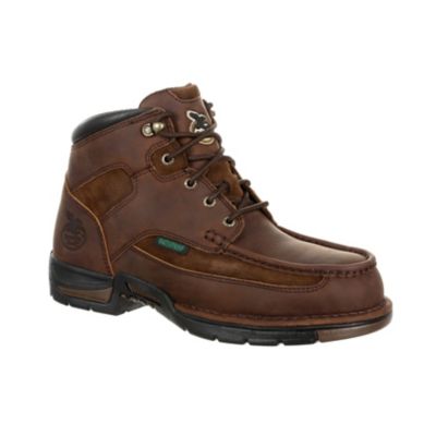 Georgia Boot Men's Athens Moc Toe Waterproof Lace-Up Shoes, 6 in., Brown