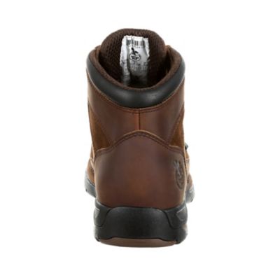 Image showing  Men's Moc Toe Athens Steel Waterproof Lace-Up Boots, 6 in., Brown