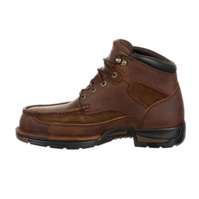 Image showing  Men's Moc Toe Athens Steel Waterproof Lace-Up Boots, 6 in., Brown