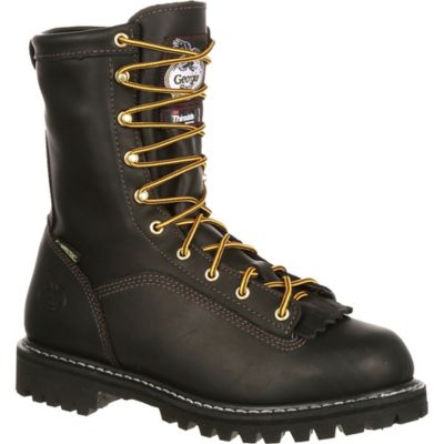 black logger boots