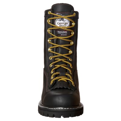 Image showing  Men's Waterproof Thinsulate Insulated Logger Boots, 8 in., Black