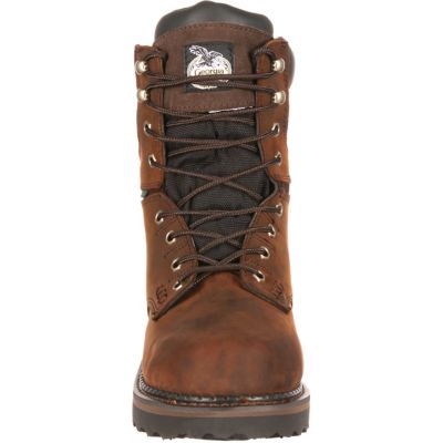 Image showing  Men's Brookville Round Toe Waterproof Lace-Up Work Boots, 8 in., Dark Brown