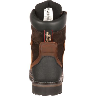 Image showing  Men's Brookville Round Toe Waterproof Lace-Up Work Boots, 8 in., Dark Brown