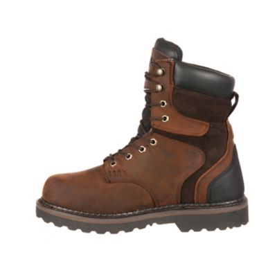 Image showing  Men's Steel Toe Brookville Waterproof Lace-Up Boots, 8 in., Dark Brown