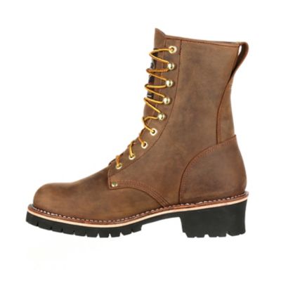 Image showing  Men's Steel Toe Waterproof Thinsulate Logger Boots, 8 in., Brown