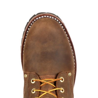 Image showing 2 th Georgia Boot Men's Steel Toe Waterproof Thinsulate Logger Boots, 8 in., Brown