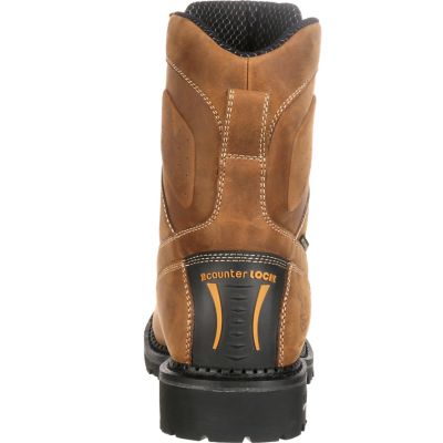 Image showing  Men's Crazy Horse Round Toe Waterproof Logger Work Boots, 8 in.