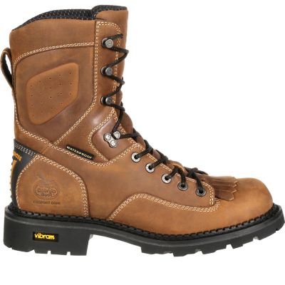 Image showing  Men's Crazy Horse Round Toe Waterproof Logger Work Boots, 8 in.