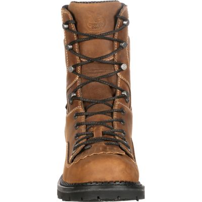 Image showing 3 th Georgia Boot Men's Crazy Horse Round Toe Waterproof Logger Work Boots, 8 in.